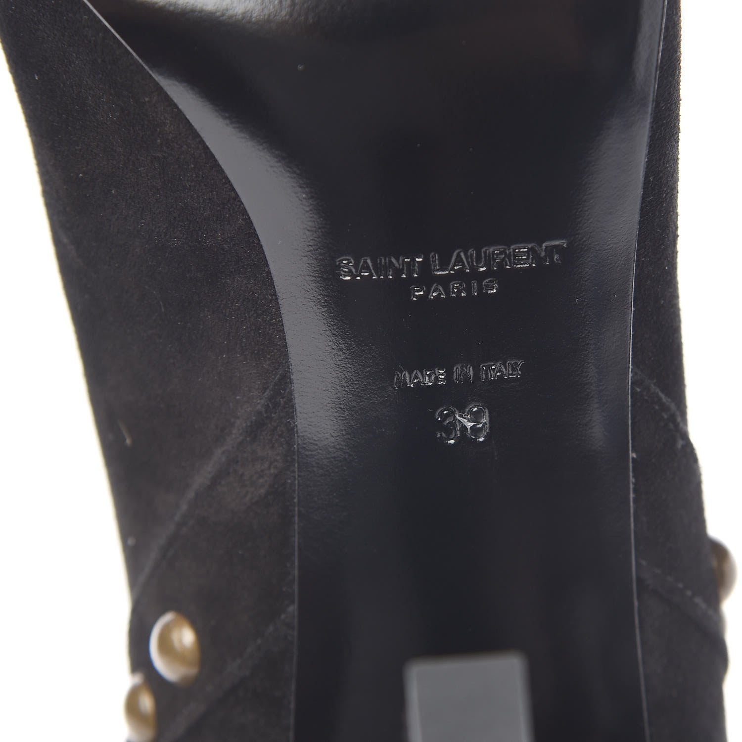 Saint Laurent Suede Otterproof Light Studded Grace 105 Boots 39 Black 6 of 8