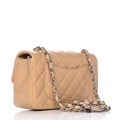 Chanel Lambskin Quilted Mini Rectangular Flap Beige 3 of 10