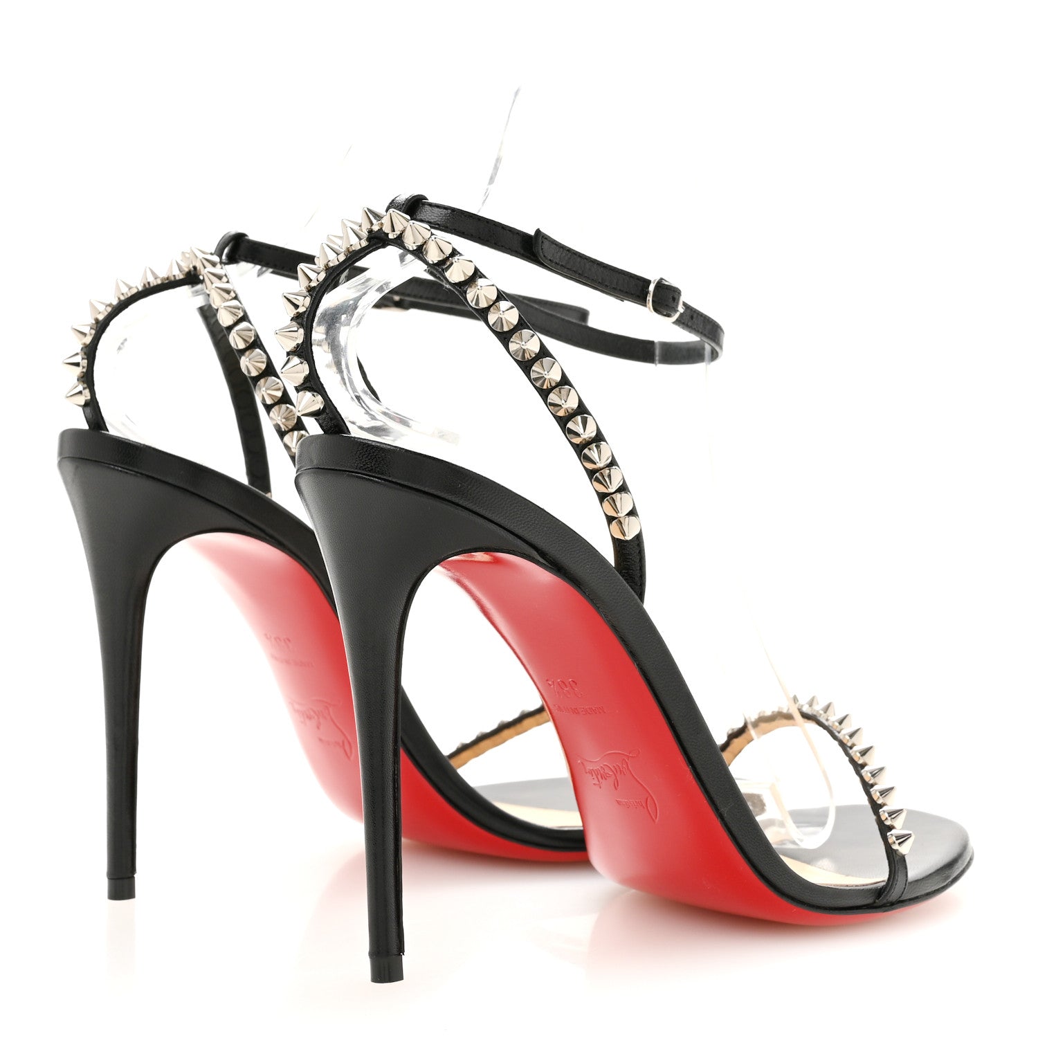 Christian Louboutin Kid Spiked So Me 100 Sandals 38.5 Black 5 of 9