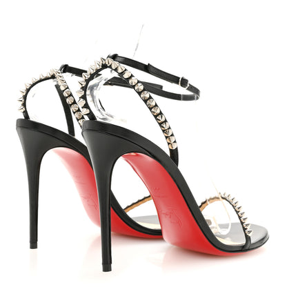 Christian Louboutin Kid Spiked So Me 100 Sandals 38.5 Black 5 of 9