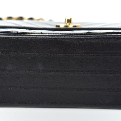 Chanel Lambskin Chevron Quilted Medium Single Flap Black 10 of 11