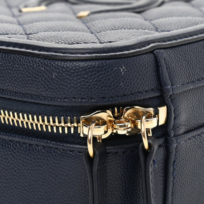 Chanel Caviar Quilted Medium CC Filigree Vanity Case Navy 14 of 15