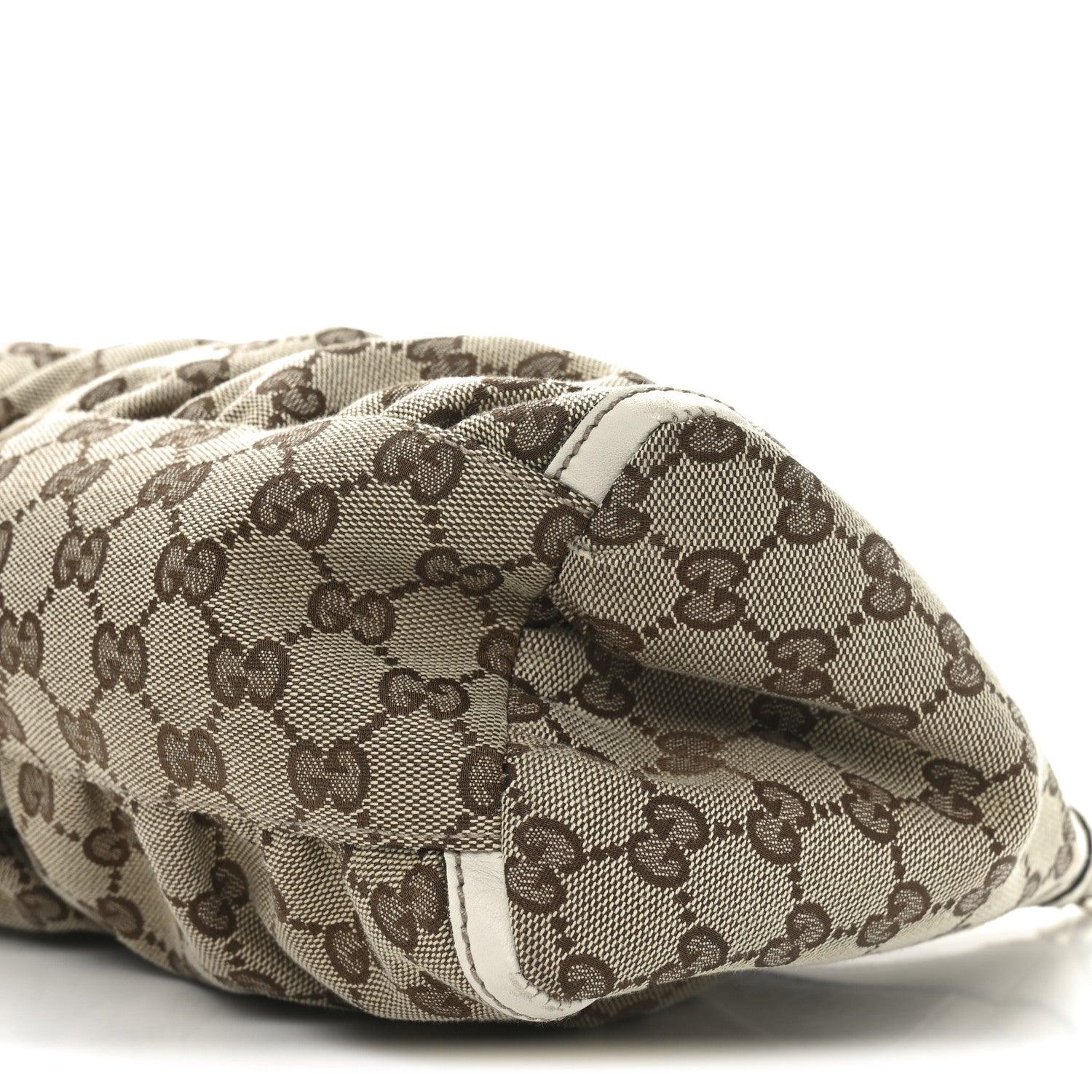Gucci Monogram Medium D Gold Ring Hobo White 10 of 11