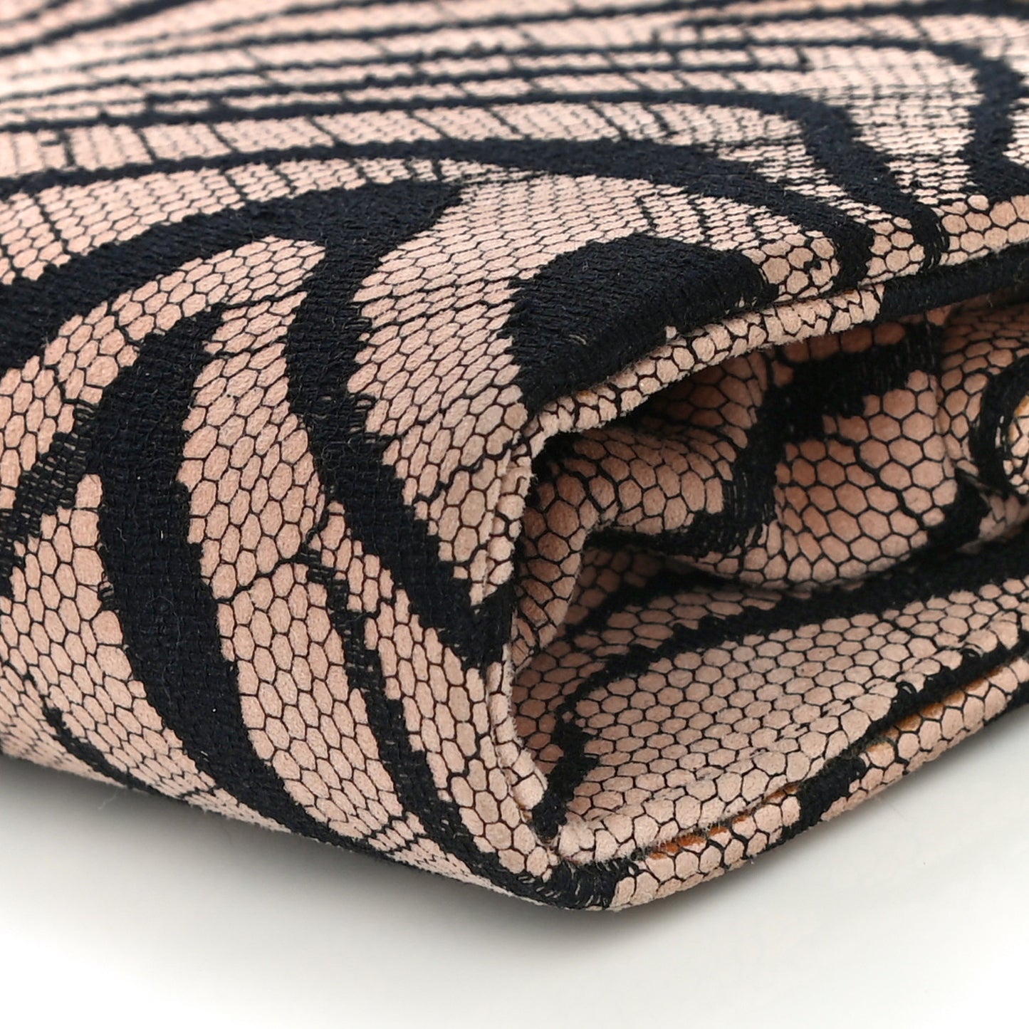Suede Lace Zebra Print Cayla Clutch Vintage Rose
