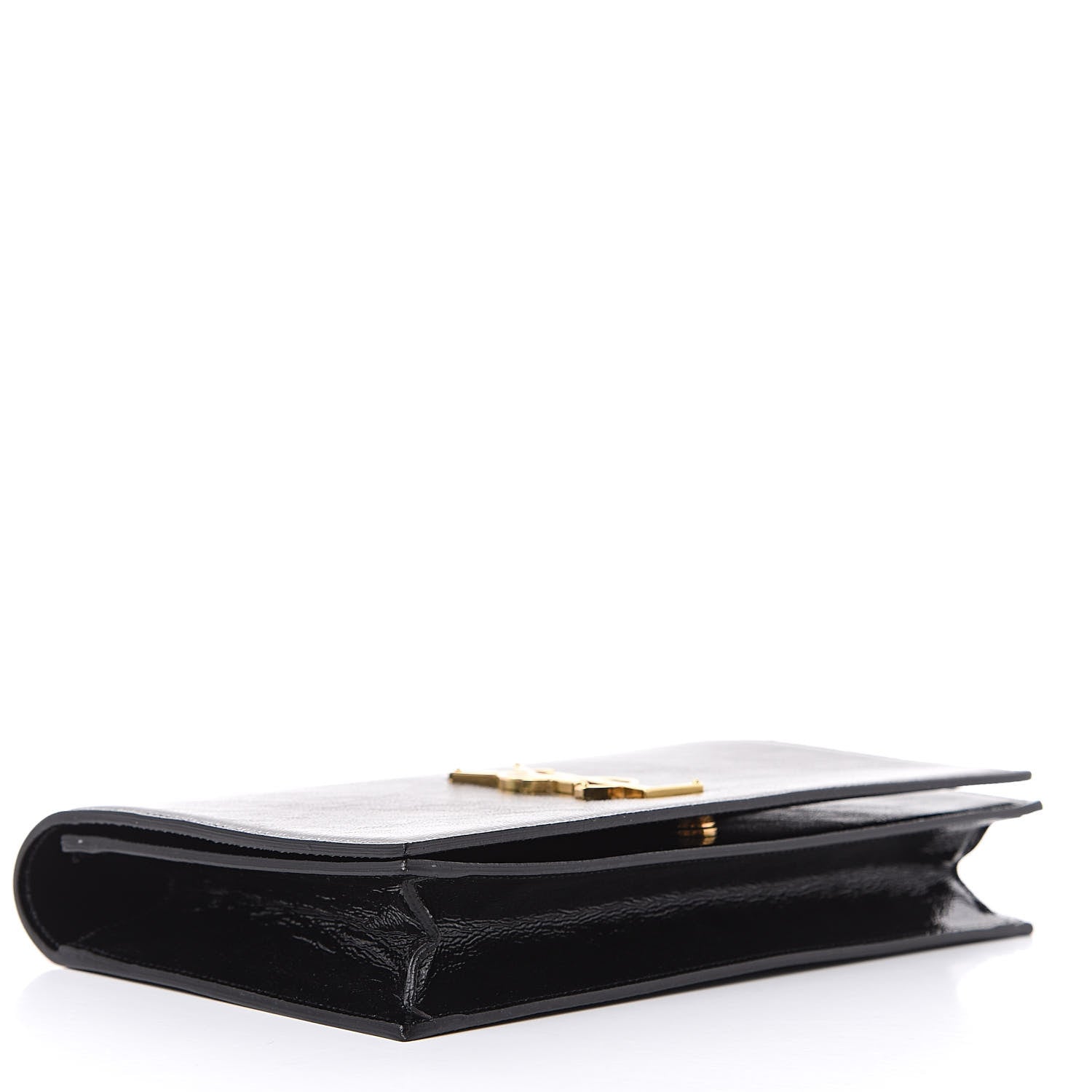 Saint Laurent Textured Patent Classic Kate Monogram Clutch Black 4 of 8