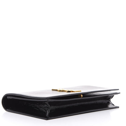 Saint Laurent Textured Patent Classic Kate Monogram Clutch Black 4 of 8