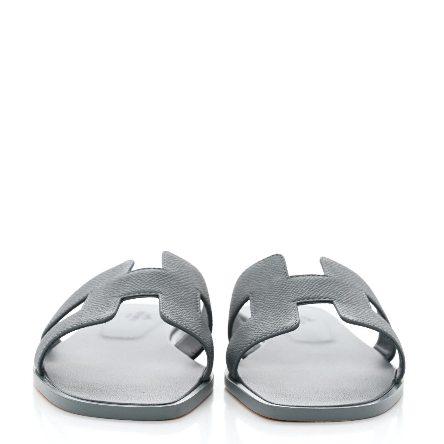 Hermes Epsom Oran Sandals 37.5 Gris Antarctique 2 of 9