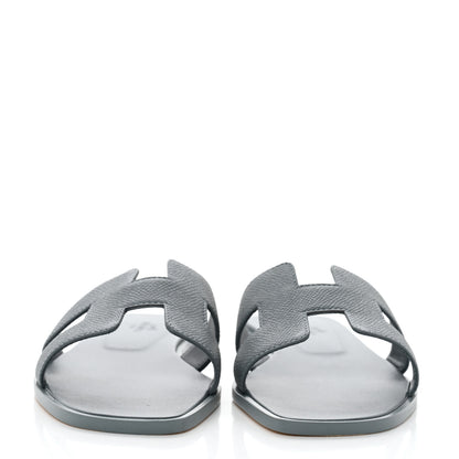 Hermes Epsom Oran Sandals 37.5 Gris Antarctique 2 of 9
