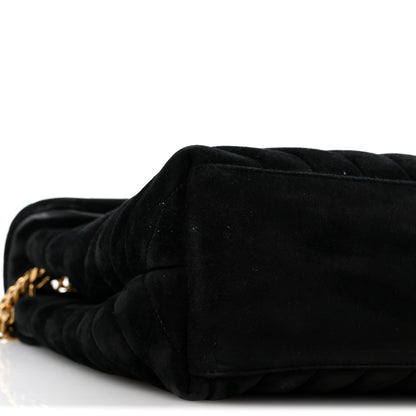 Saint Laurent Suede Y Quilted Monogram Medium Loulou Chain Satchel Black 9 of 13