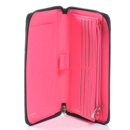 Chanel Calfskin Quilted Cambon Zip Around Organizer Wallet Black 5 of 8