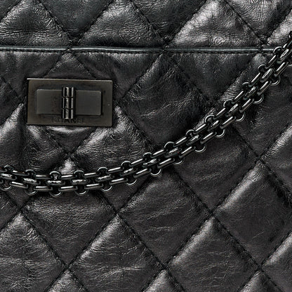 Chanel Metallic Aged Calfskin Quilted Large Reissue Camera Case Black 8 of 10