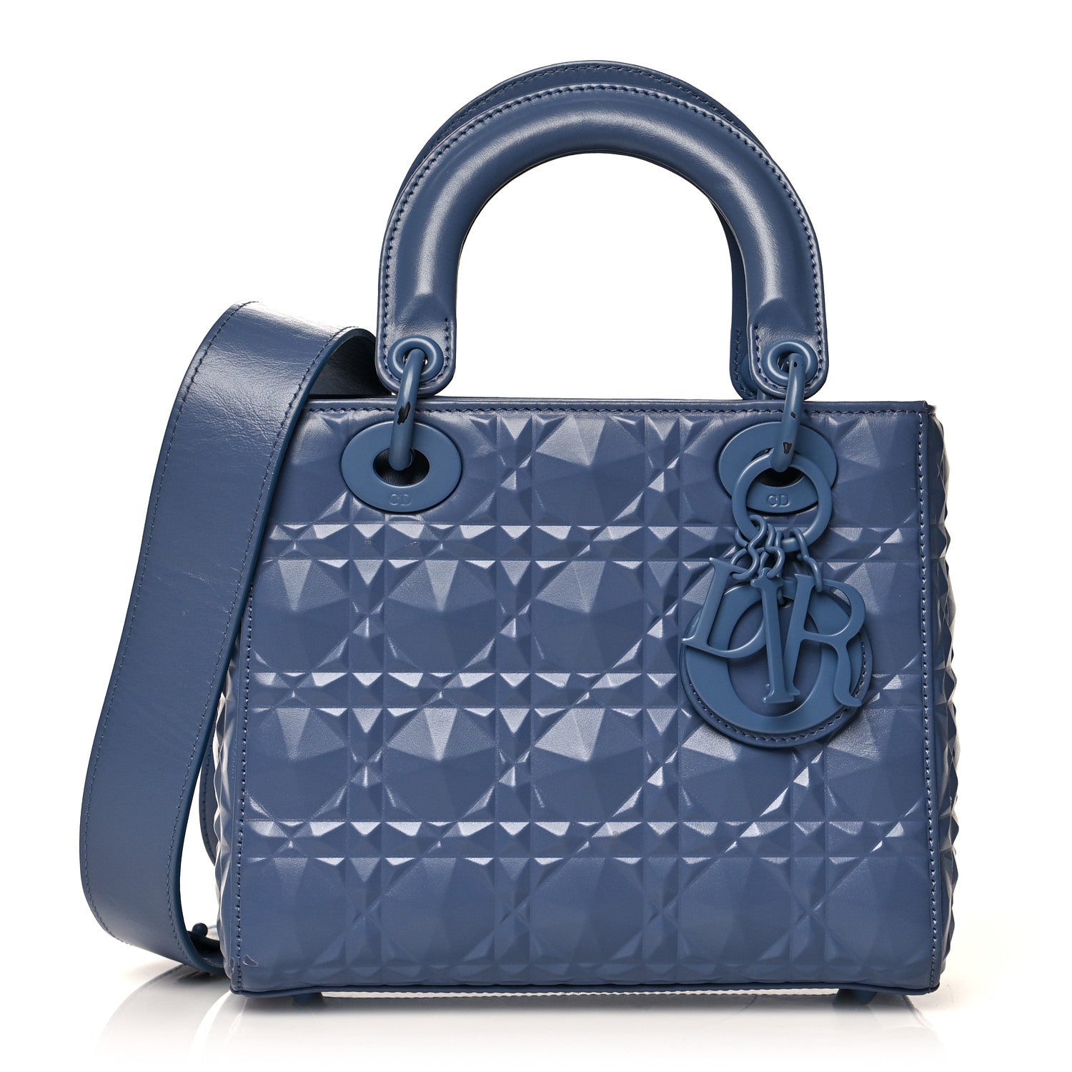 Christian Dior Calfskin Cannage Diamond Small My ABCDior Blue 1 of 18