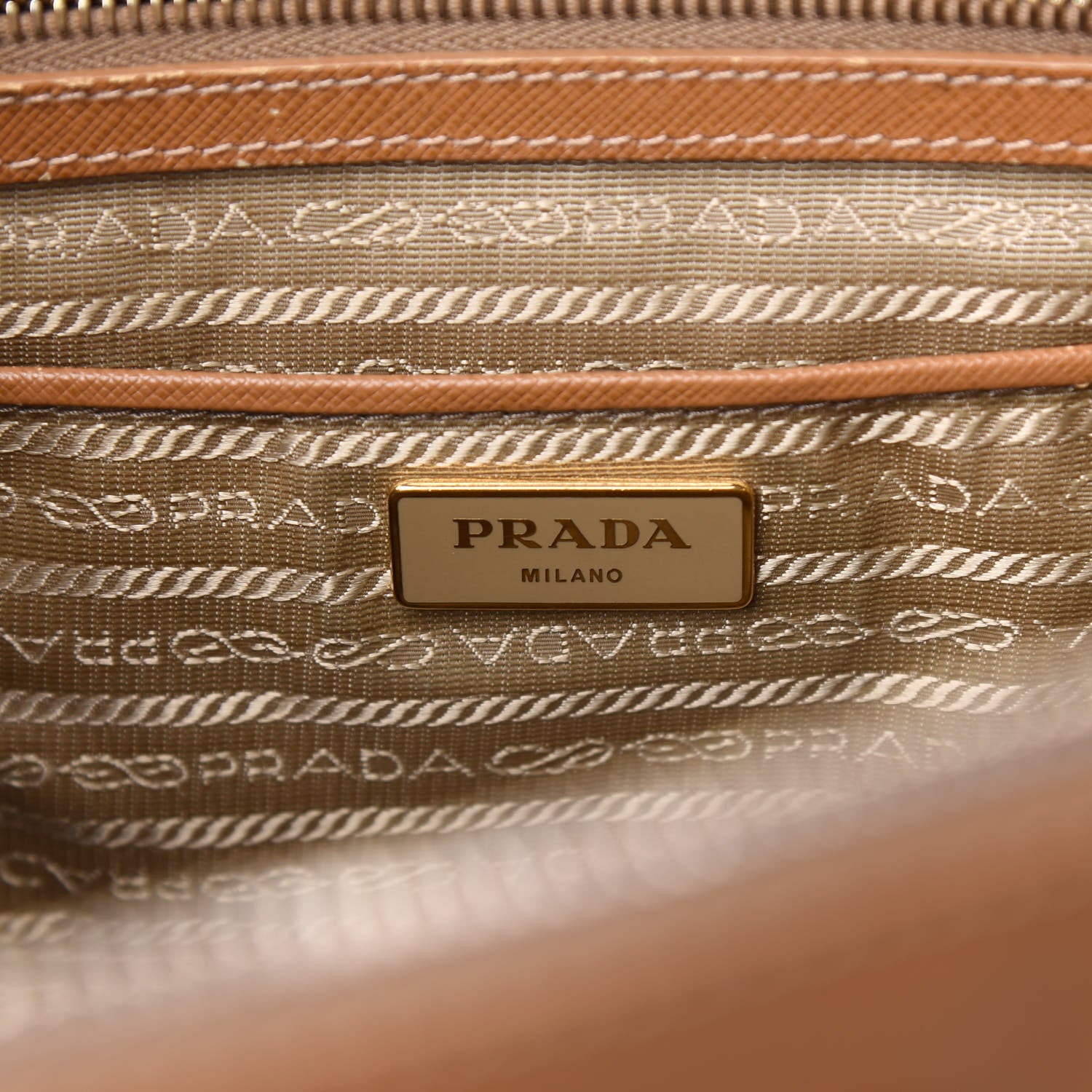 Prada Saffiano Large Galleria Double Zip Tote Caramel 6 of 17