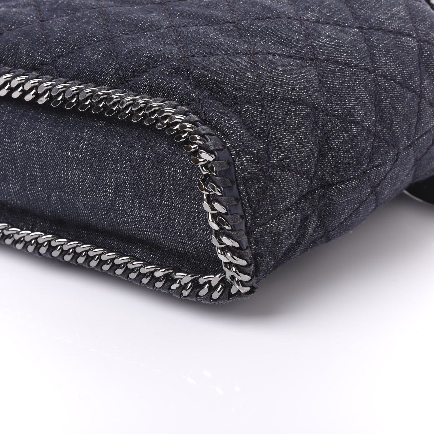 Denim Quilted Falabella Backpack Blue