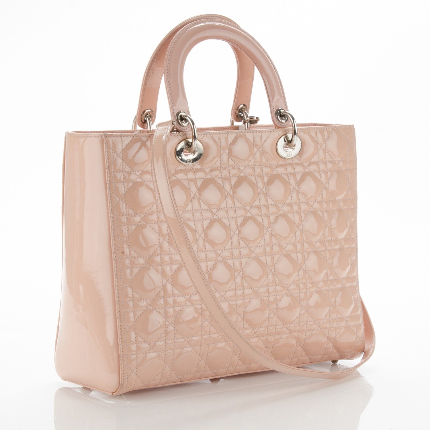 Christian Dior Patent Cannage Large Lady Dior Light Pink 3 of 10