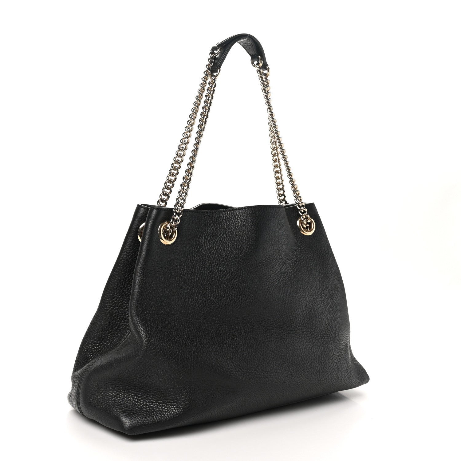 Gucci Pebbled Calfskin Medium Soho Chain Shoulder Bag Black 3 of 10