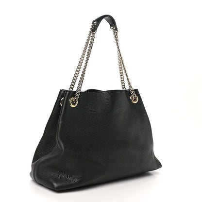 Gucci Pebbled Calfskin Medium Soho Chain Shoulder Bag Black 3 of 10