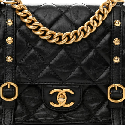 Chanel Aged Calfskin Quilted City School Flap Black 8 of 10