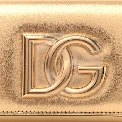 Dolce & Gabbana Metallic Lambskin DG 3.5 Clutch Gold 8 of 10