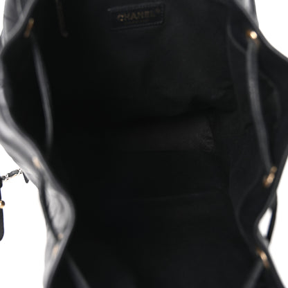 Chanel Sheepskin Caviar Quilted Daily Round Backpack Black 5 of 10