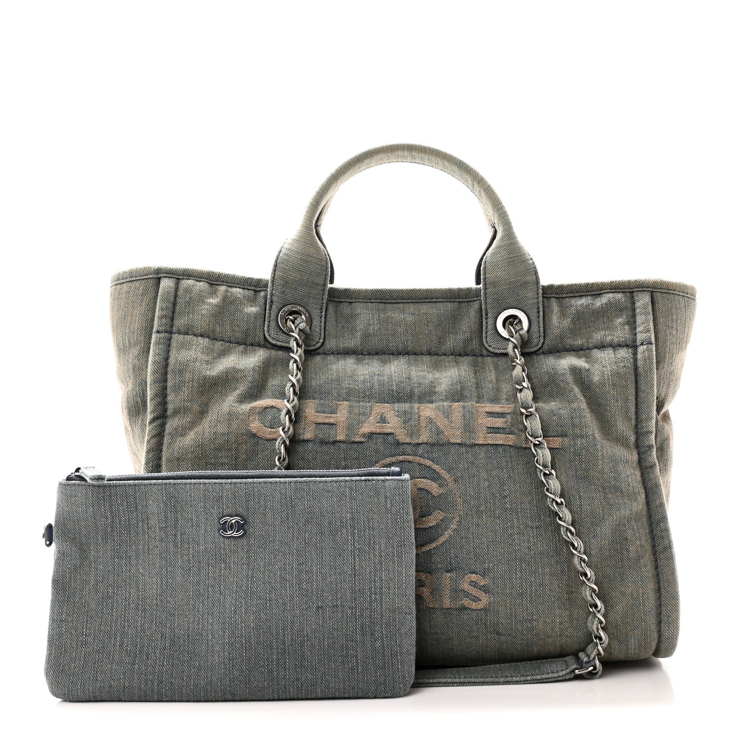 Chanel Denim Small Deauville Tote Light Blue 3 of 11