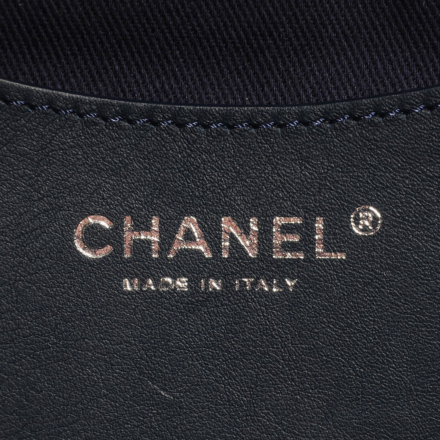 Denim Camellia Embroidered Large Flap Dark Blue