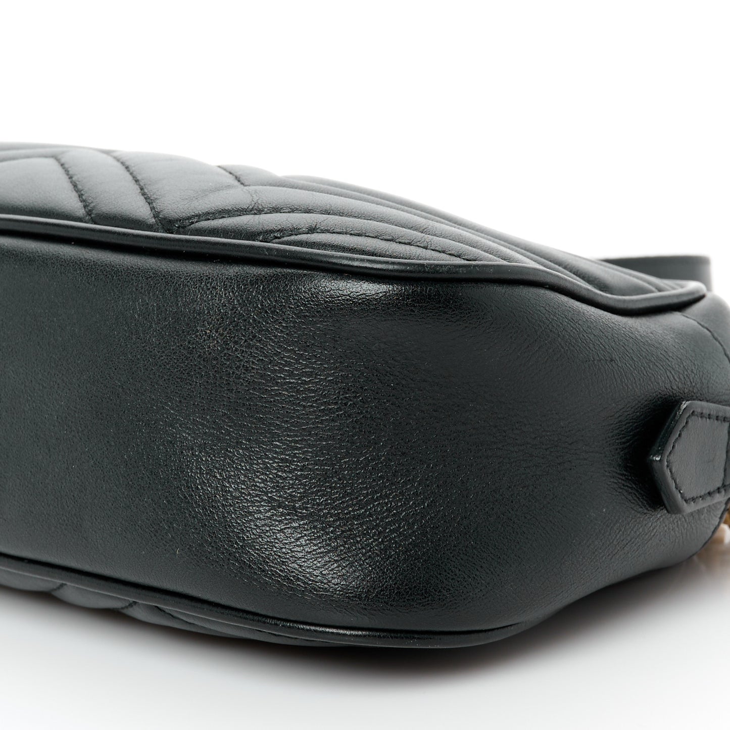 Calfskin Matelasse Small GG Marmont Chain Shoulder Bag Black