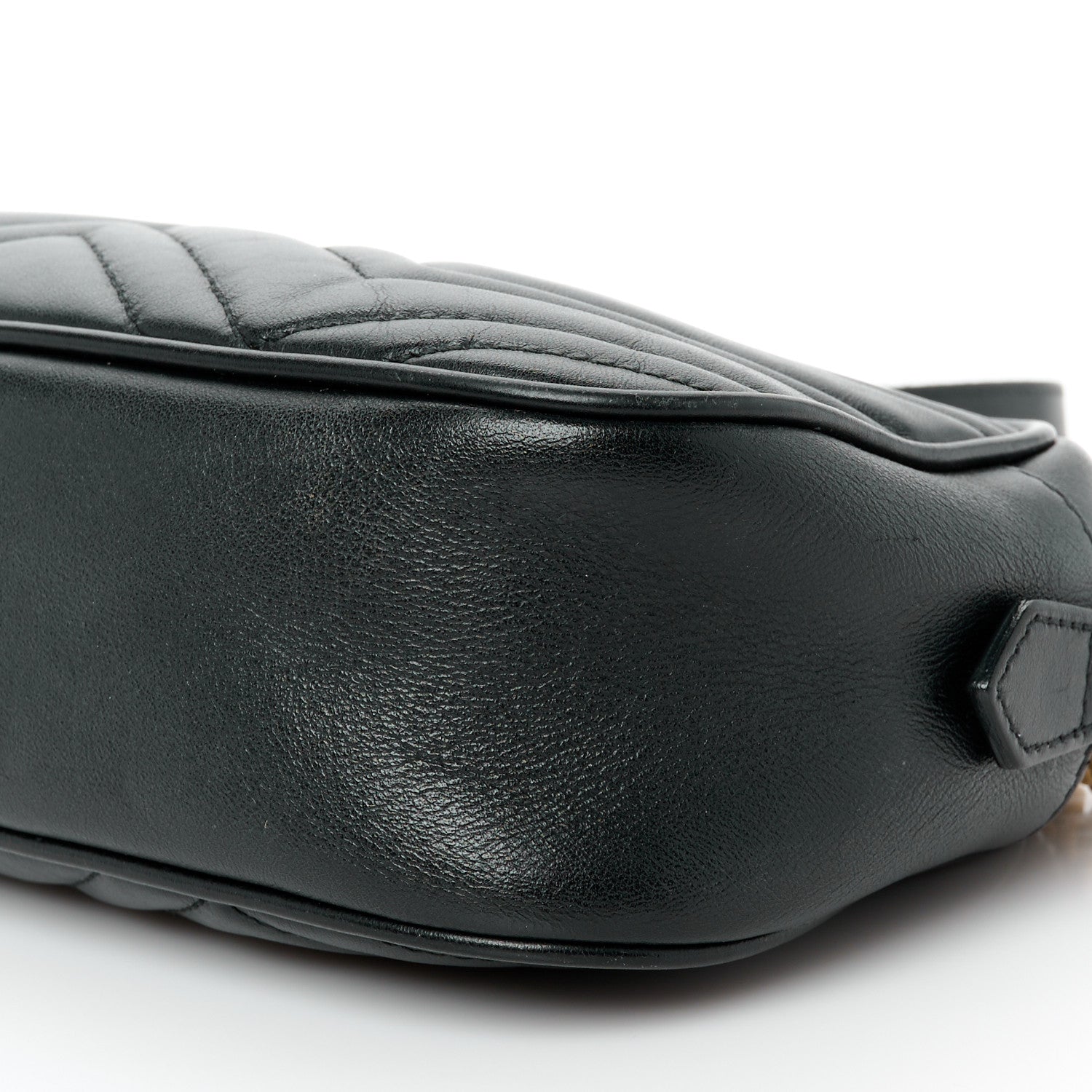 Gucci Calfskin Matelasse Small GG Marmont Chain Shoulder Bag Black 11 of 12