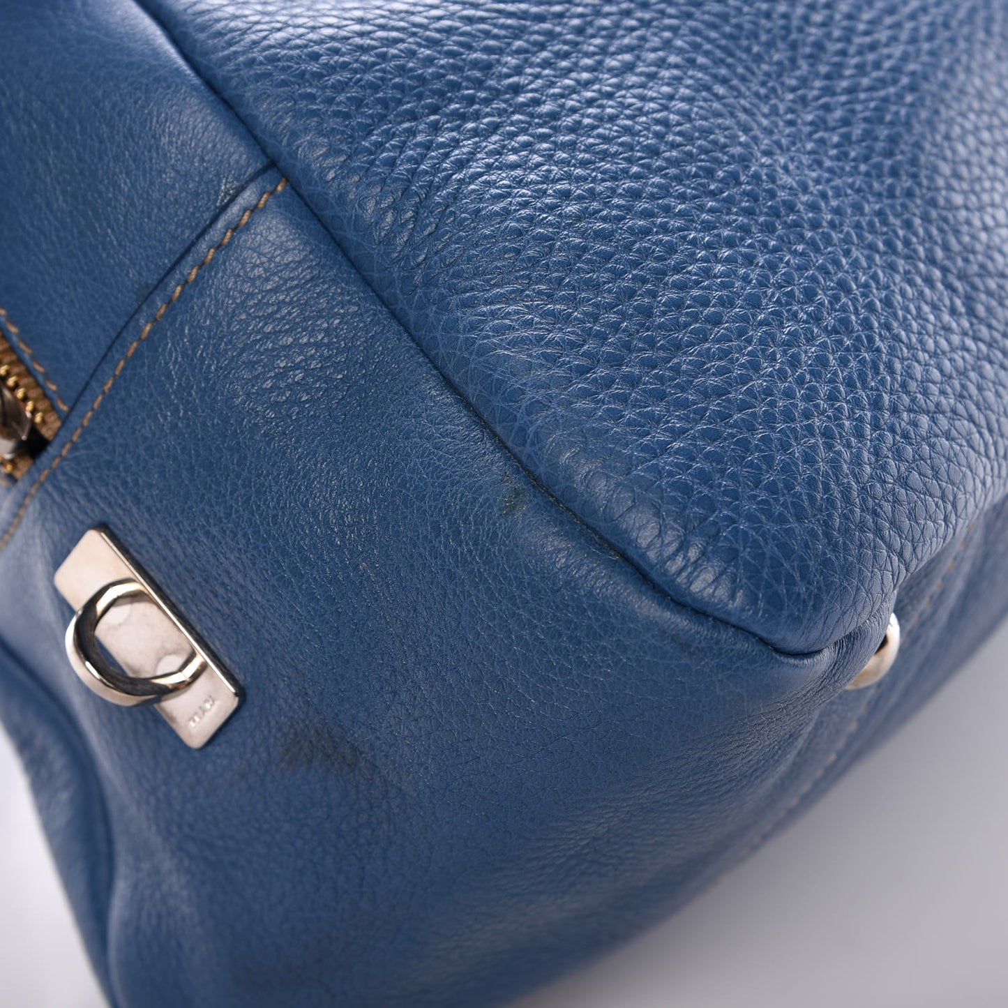 Vitello Daino Dome Satchel Cobalto