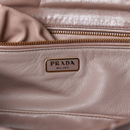Prada Nappa Gaufre Ruched Wristlet Clutch Pomice 5 of 12