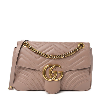 Gucci Calfskin Matelasse Medium GG Marmont Shoulder Bag Porcelain Rose 1 of 9