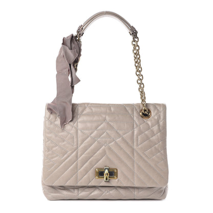 Lanvin Calfskin Quilted Medium Happy Shoulder Bag Grey 1 of 9