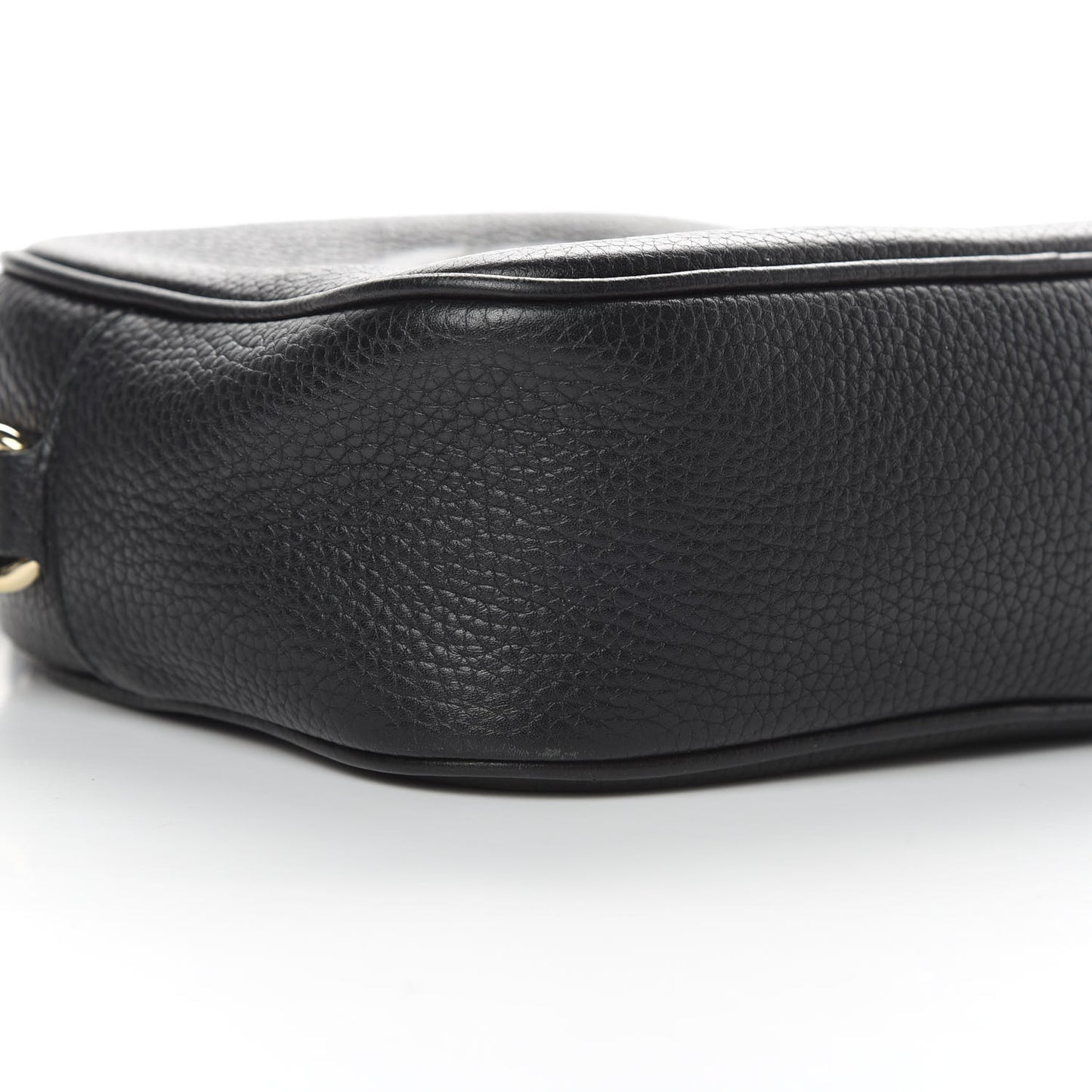 Pebbled Calfskin Small Soho Disco Bag Black