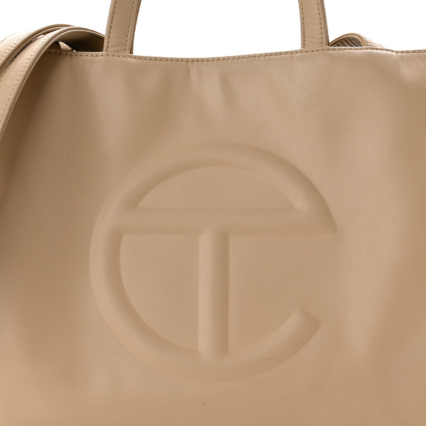 Vegan Leather Medium Shopping Bag Cream