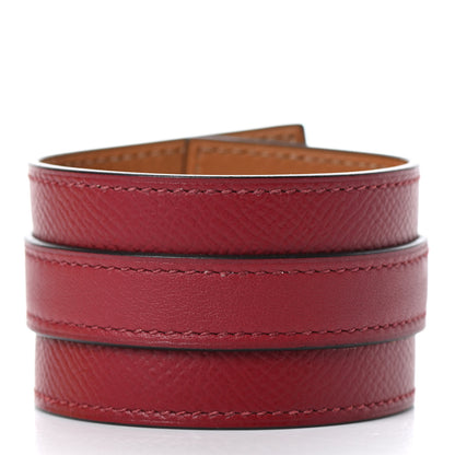 Hermes Epsom Manchette Drag Bracelet T3 Rouge Casaque 2 of 4
