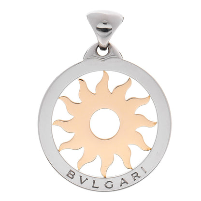 Bulgari Stainless Steel 18K Yellow Gold Large Tondo Sun Pendant 1 of 3