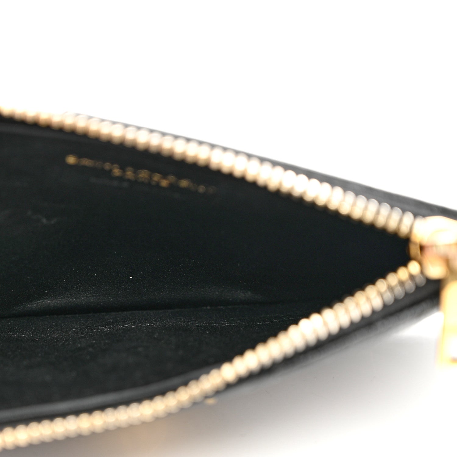 Saint Laurent Grain De Poudre Matelasse Chevron Monogram Fragments Zippered Card Case Black 4 of 6