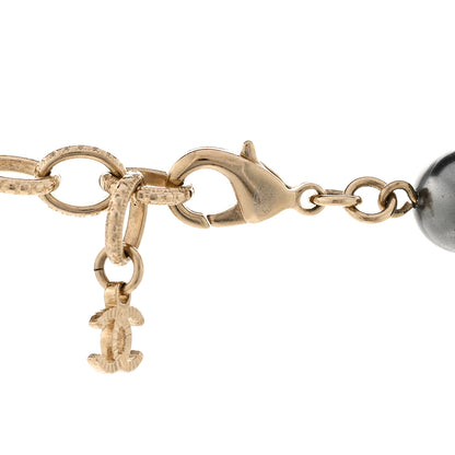 Chanel Pearl Papyrus Long Necklace Gold Pearly White Gold 5 of 6