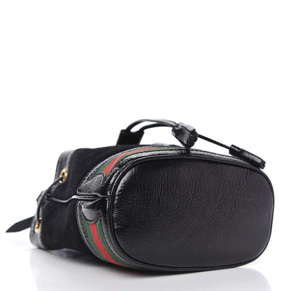 Gucci Suede Patent Web Mini Ophidia Bucket Bag Black 4 of 9