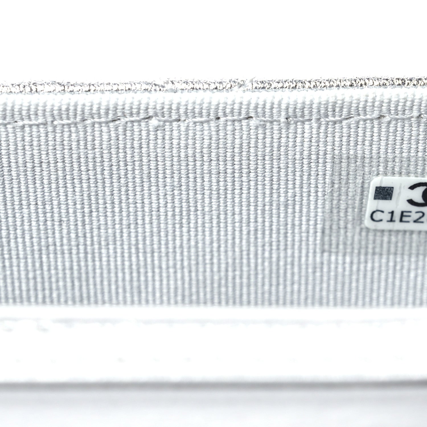 Chanel Metallic Goatskin Quilted Crystal CC Walk Of Fame Clutch With Chain Silver 7 of 11