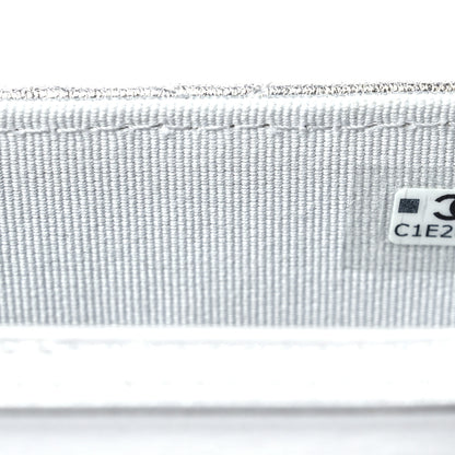Chanel Metallic Goatskin Quilted Crystal CC Walk Of Fame Clutch With Chain Silver 7 of 11