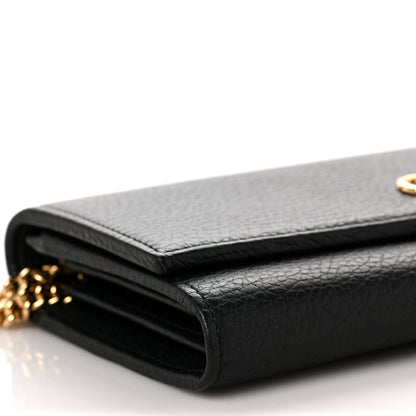 Gucci Calfskin Petite GG Marmont Wallet Chain Bag Black 8 of 9