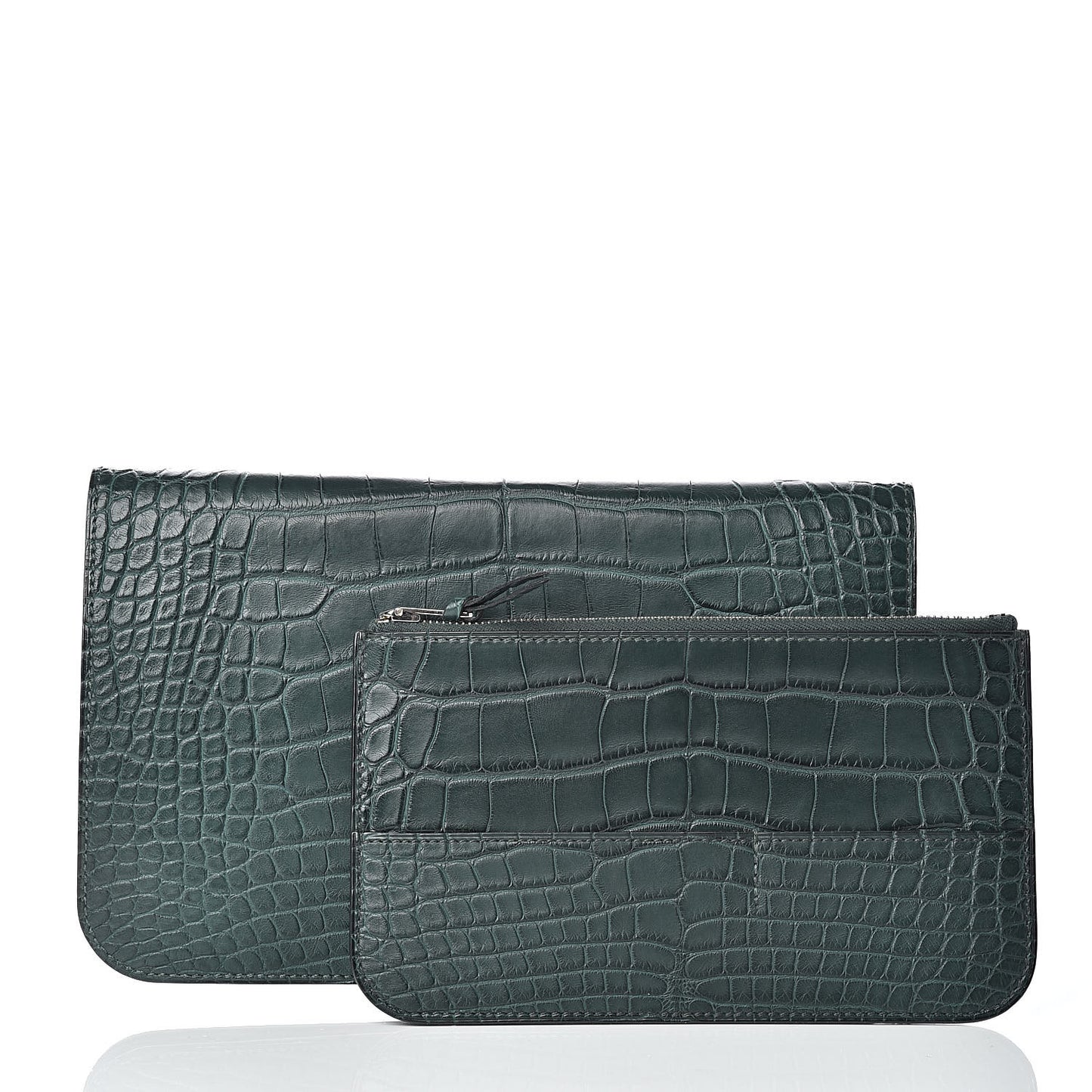 Matte Alligator Dogon Combined Wallet Vert Fonce