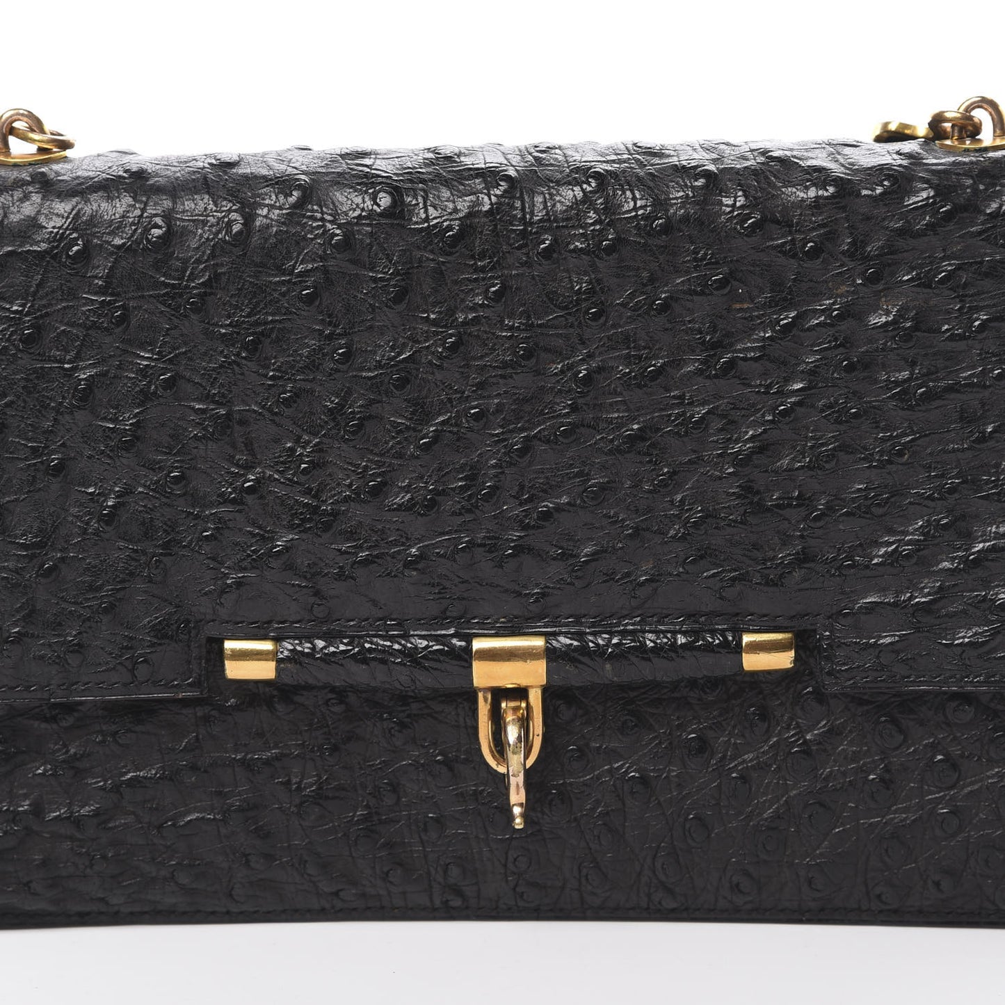 Ostrich Palonnier Bag Black