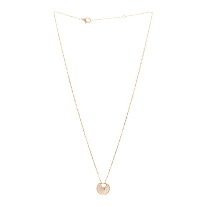 Cartier 18K Yellow Gold Diamond Mother of Pearl XS Amulette de Cartier Pendant Necklace 3 of 5