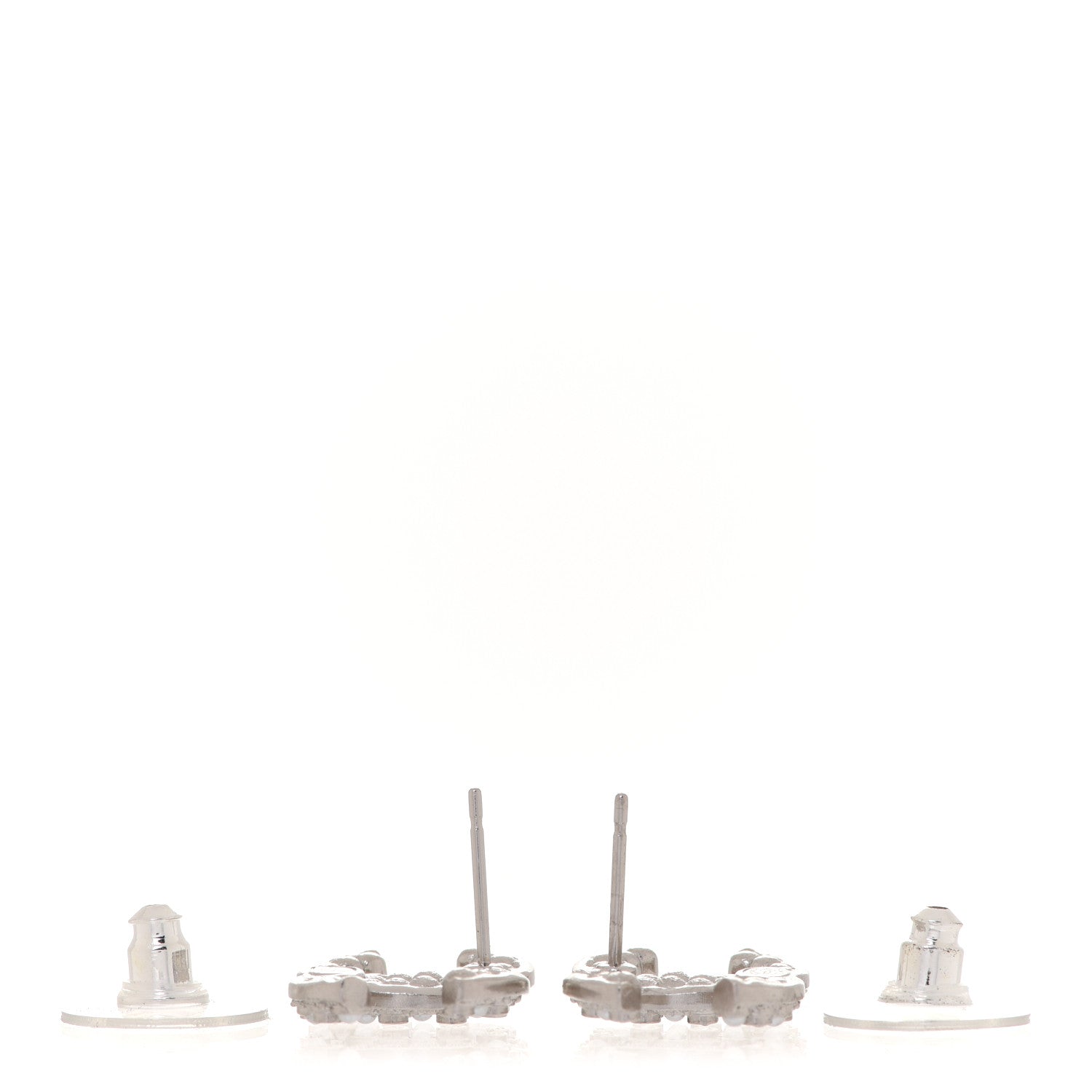 Chanel Crystal Pearl CC Earrings Silver 3 of 5