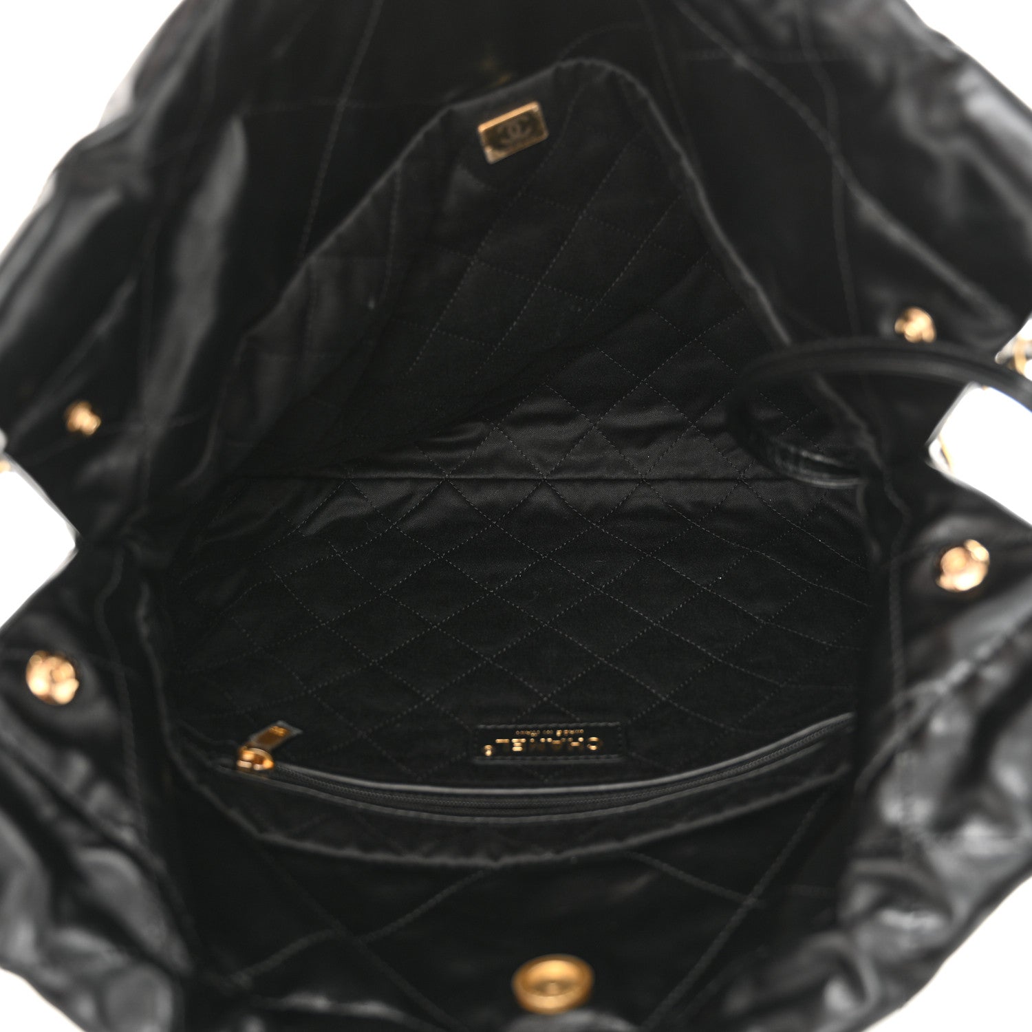 Chanel Shiny Calfskin Quilted Small Chanel 22 Black 6 of 12