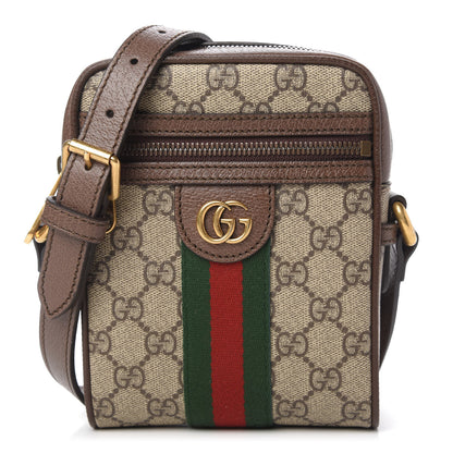Gucci GG Supreme Monogram Web Mini Ophidia Messenger Brown 1 of 11
