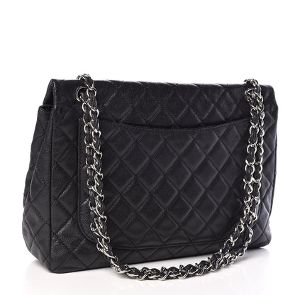 Chanel Washed Caviar Quilted Maxi Single Flap Black 3 of 10