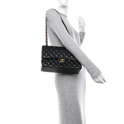 Chanel Caviar Quilted Jumbo Double Flap Black 2 of 10